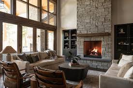 stone fireplace